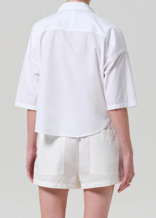 Citizens of Humanity - Frances Cropped Cape Button Up - Optic White