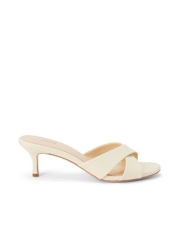 L’agence - Aveline Kitten Heel Sandal - Ecru Leather