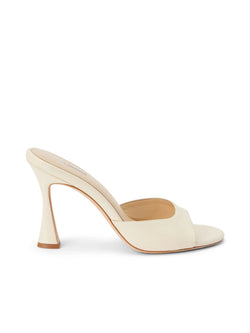 L’Agence - Avery Leather Peep Toe Mule - Ecru