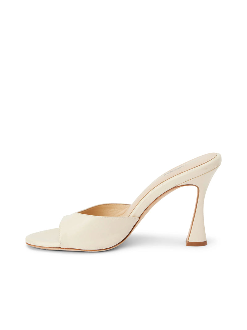 L’Agence - Avery Leather Peep Toe Mule - Ecru