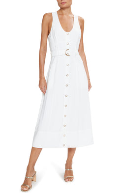 Ramy Brook - Nomi Sleeveless Belted Midi Dress - Ivory
