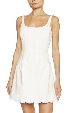 Ramy Brook - Adriana Sleeveless Scalloped Mini Dress - Ivory