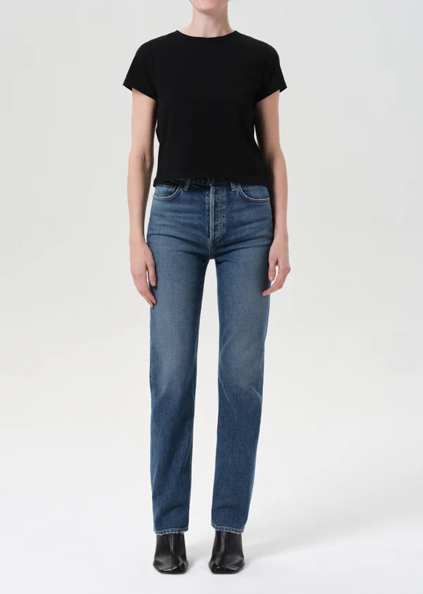 Agolde - 90's Pinch Waist High Rise Straight Long (Comfort Stretch) - Overcast