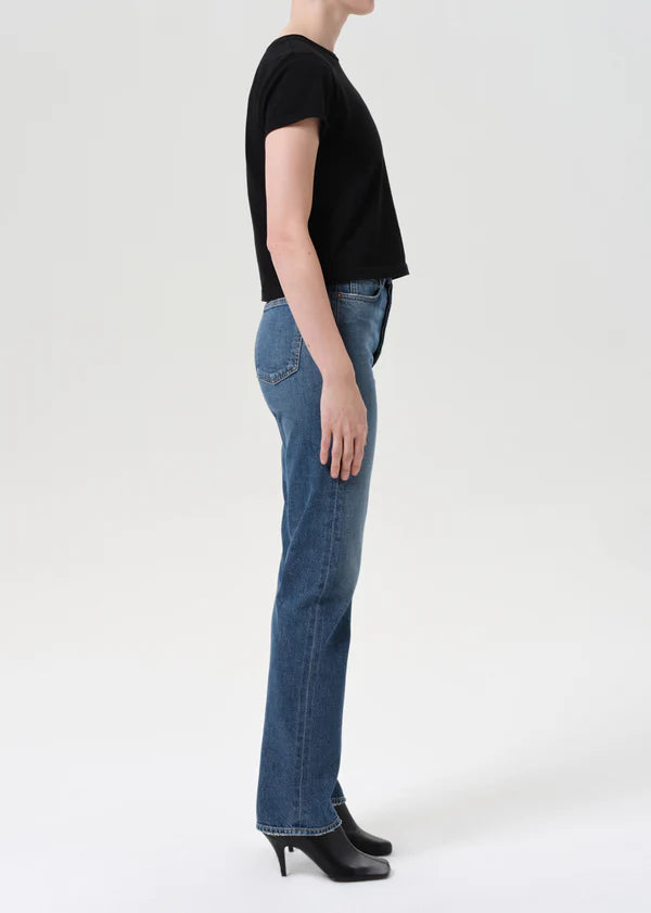 Agolde - 90's Pinch Waist High Rise Straight Long (Comfort Stretch) - Overcast