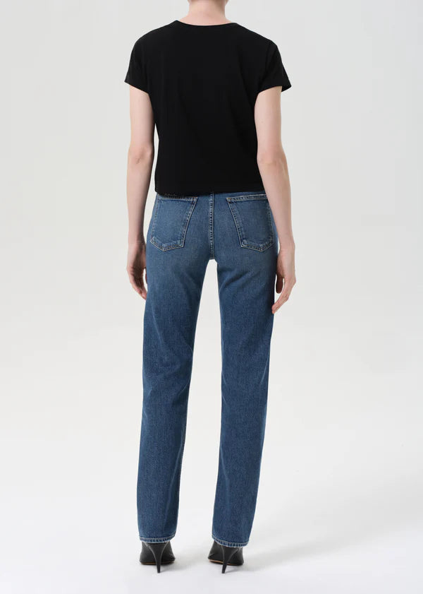 Agolde - 90's Pinch Waist High Rise Straight Long (Comfort Stretch) - Overcast