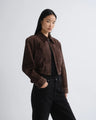 Agolde - Nahla Cropped Suede Jacket - Root
