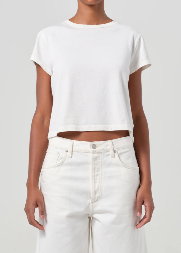 Agolde - Adine Shrunken Tee - White Ash