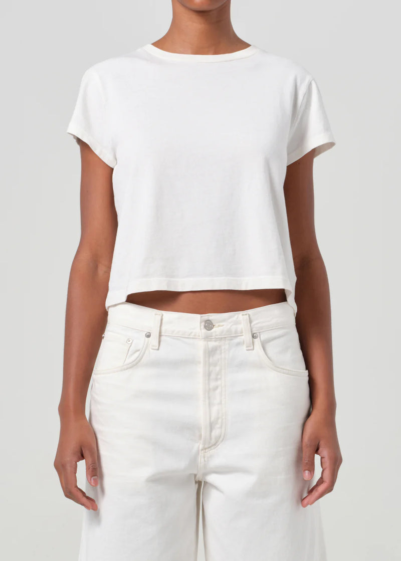 Agolde - Adine Shrunken Tee - White Ash
