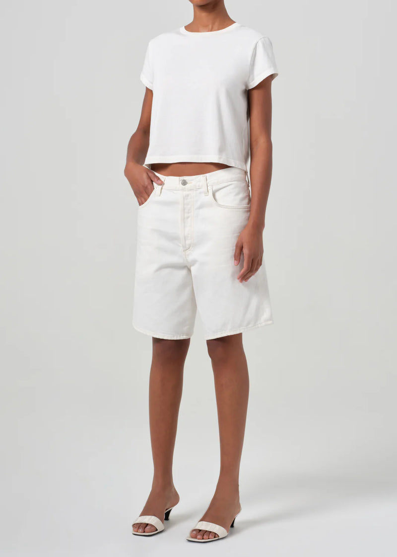 Agolde - Adine Shrunken Tee - White Ash