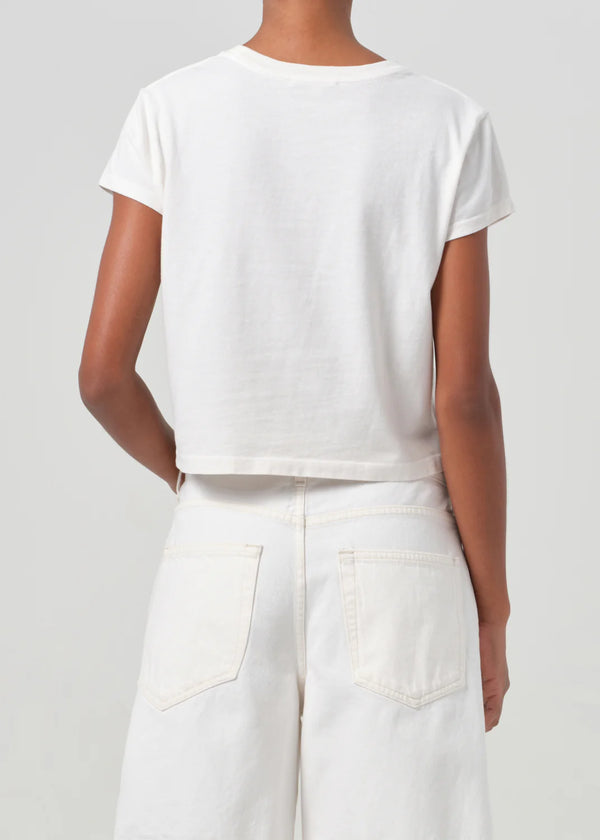 Agolde - Adine Shrunken Tee - White Ash