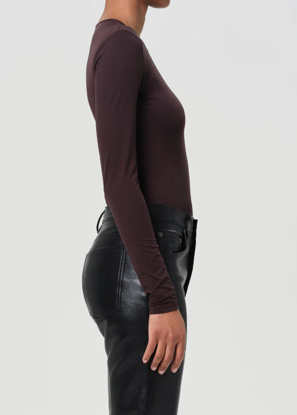 Agolde - Aura Long Sleeve Bodysuit - Chocolate