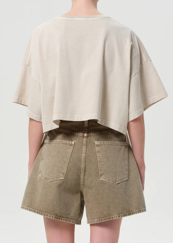 Agolde - Arli Oversized Cropped Tee - Brown Rice