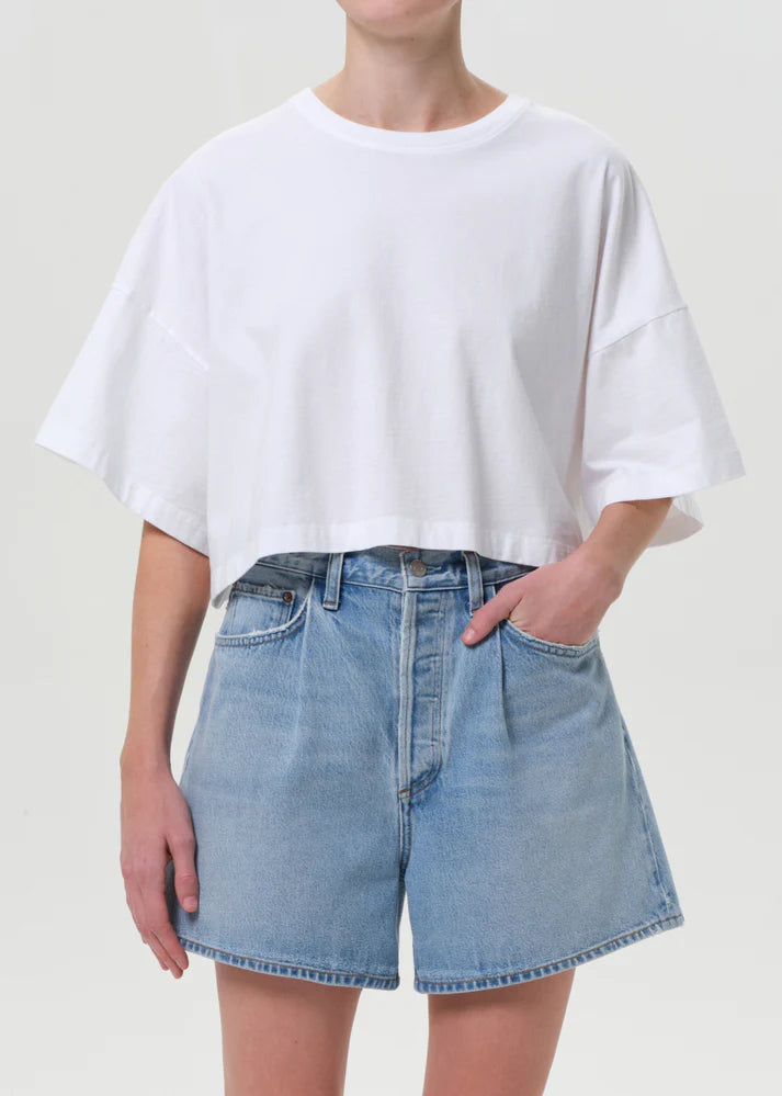 Agolde - Arli Oversized Cropped Tee - White