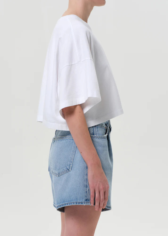 Agolde - Arli Oversized Cropped Tee - White