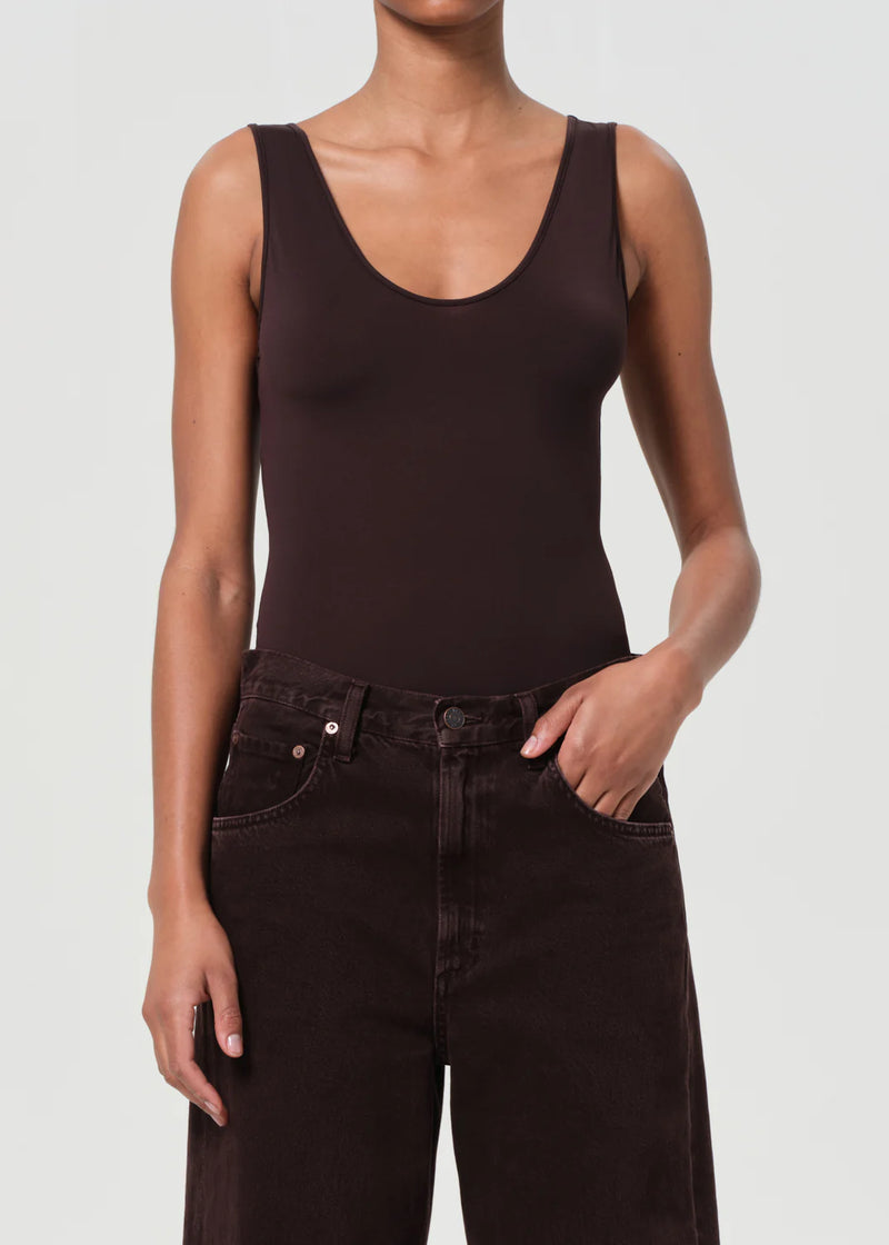 Agolde - Tora Tank Bodysuit - Chocolate