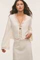 LoveShackFancy - Fioretta Lace-Trimmed Crepe Top - Alabaster Glow