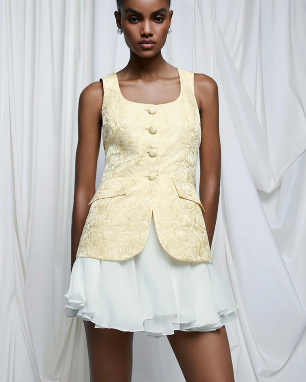 Amanda Uprichard - Lilibet Dress - White/Cornsilk