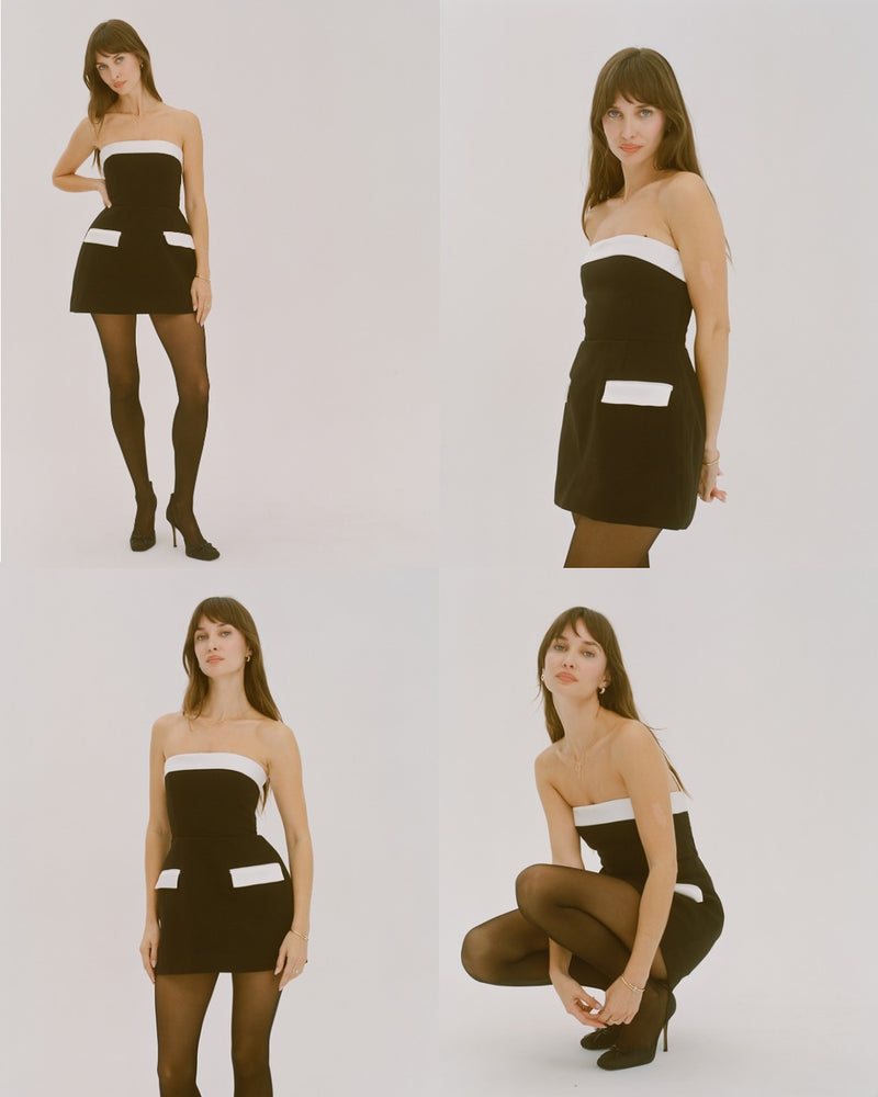 Amanda Uprichard - Lucienne Romper - Black/Ivory