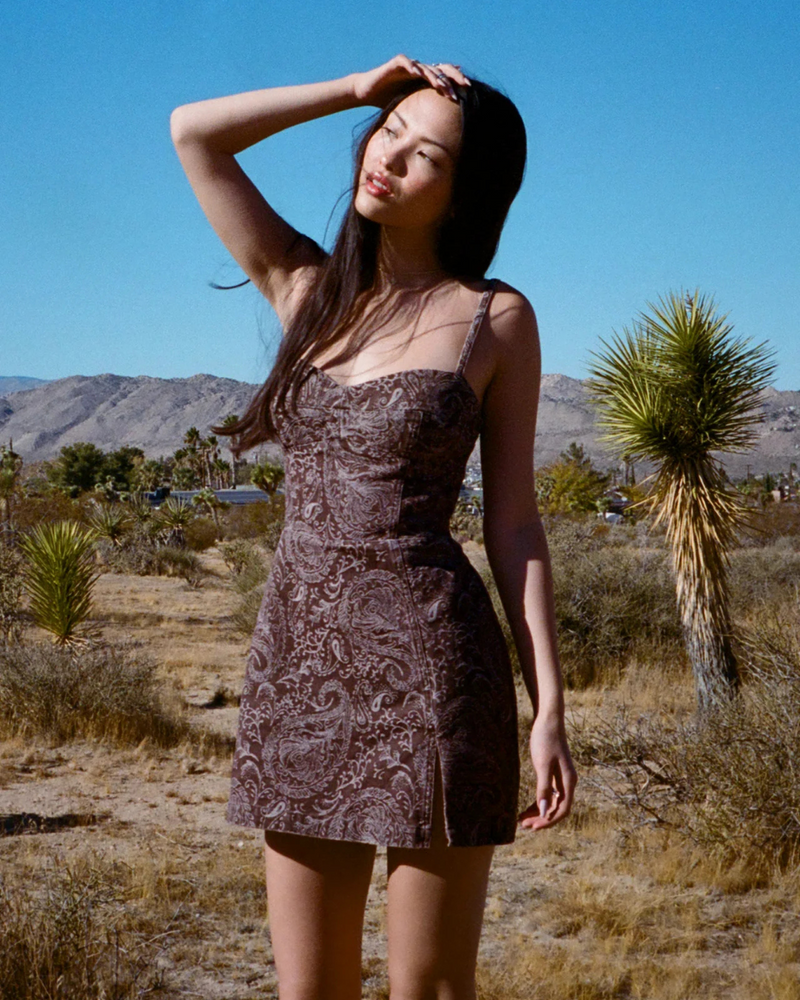 Amanda Uprichard - Taylor Skort Romper - Brown Paisley