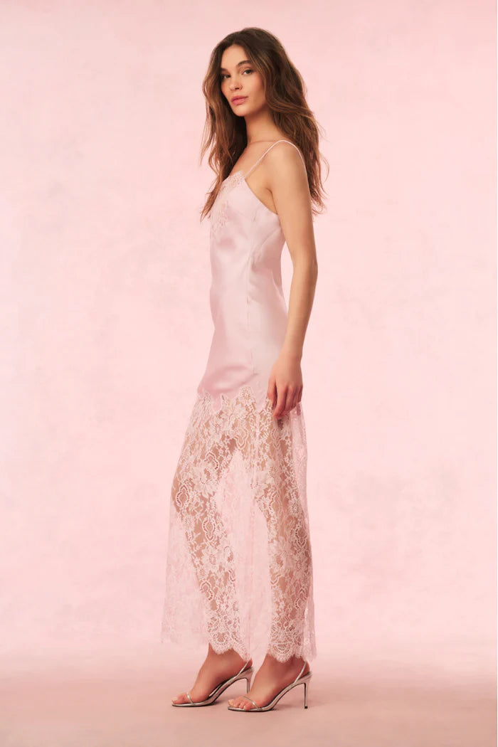 Loveshackfancy Amarissa Lace Slip Dress Pink Magnolia