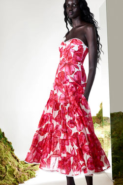 Charo Ruiz - Long Dress Ambar - White Blossom