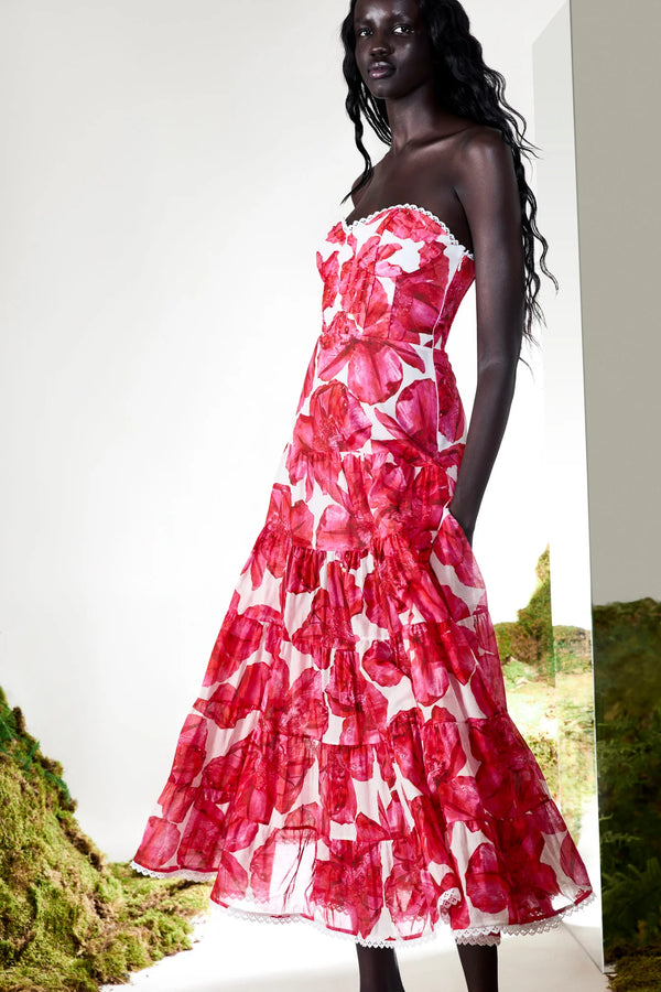 Charo Ruiz - Long Dress Ambar - White Blossom