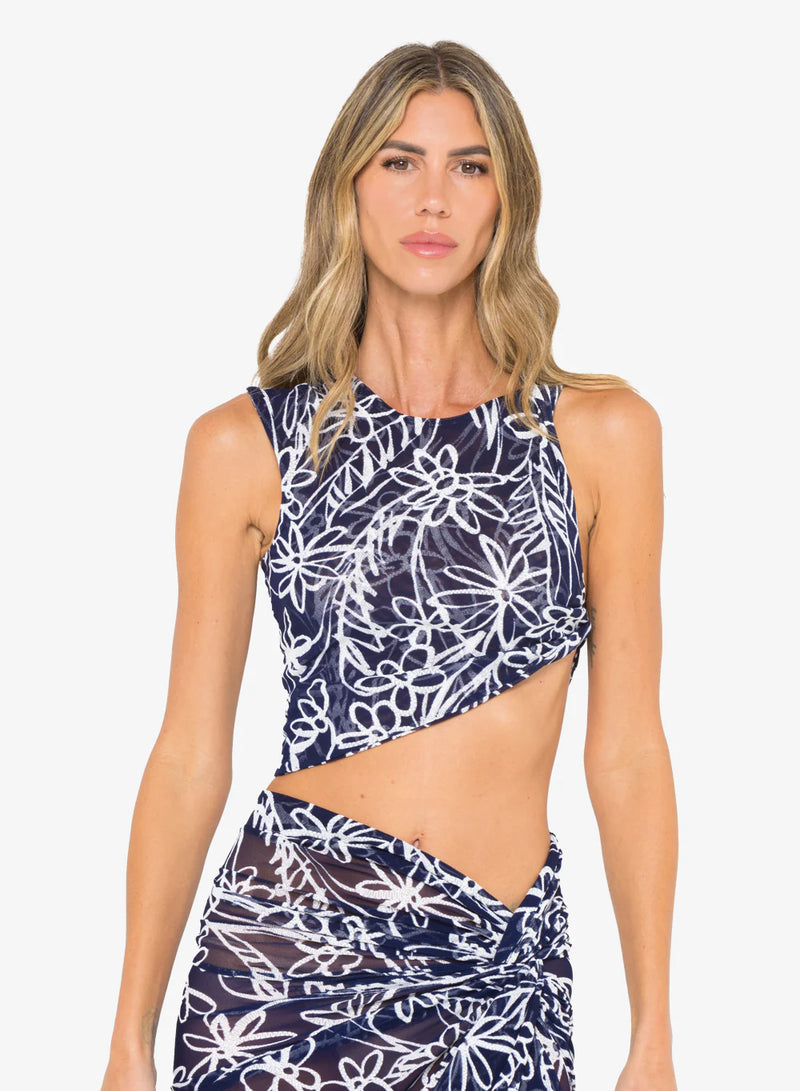JBQ - Araminta Top - Navy/White Floral