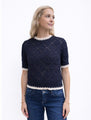 Autumn Cashmere  - Fancy Popcorn Stitch Tipped Crew - Multiple Colors