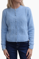 Autumn Cashmere - Puff Sleeve Popcorn Stitch Cardigan - Heather