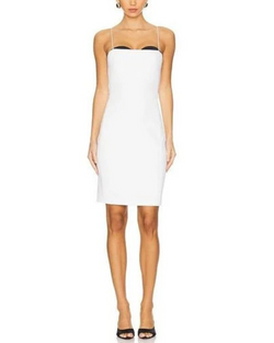 Alice + Olivia - Ada Peekaboo Bustier Midi Dress - Off White/Black Alice + Olivia - Ada Peekaboo Bustier Midi Dress - Off White/Black