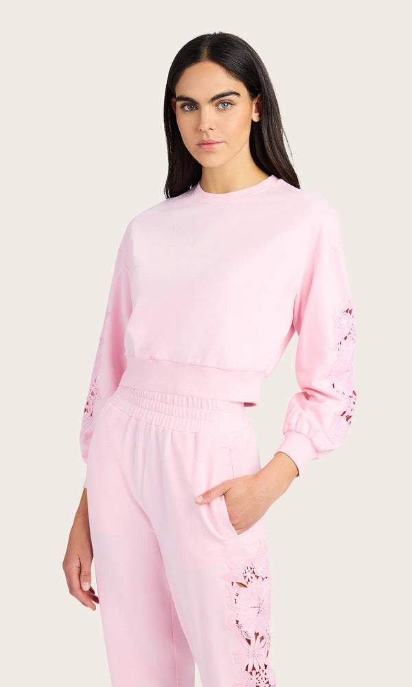Generation love - Arabella Lace Combo Sweatshirt - Petal Pink