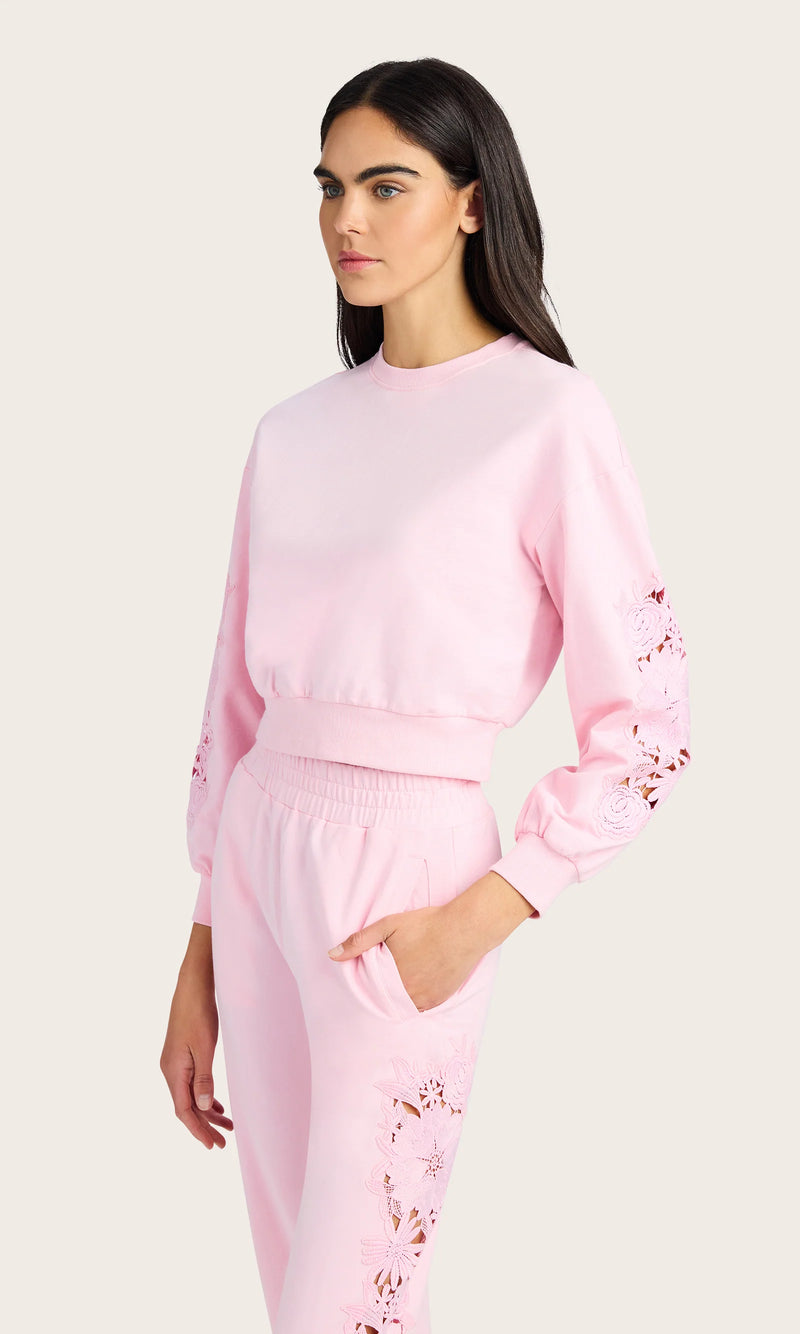 Generation love - Arabella Lace Combo Sweatshirt - Petal Pink