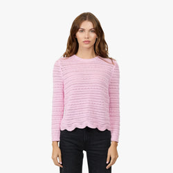 Autumn Cashmere - Crew w/ Scallop Edge - Multiple Colors