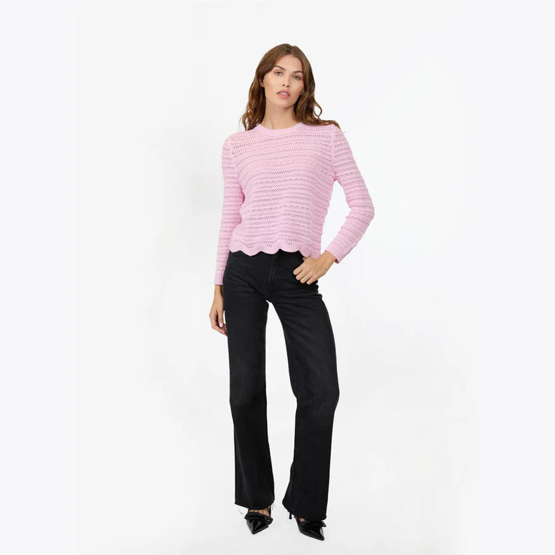 Autumn Cashmere - Crew w/ Scallop Edge - Multiple Colors