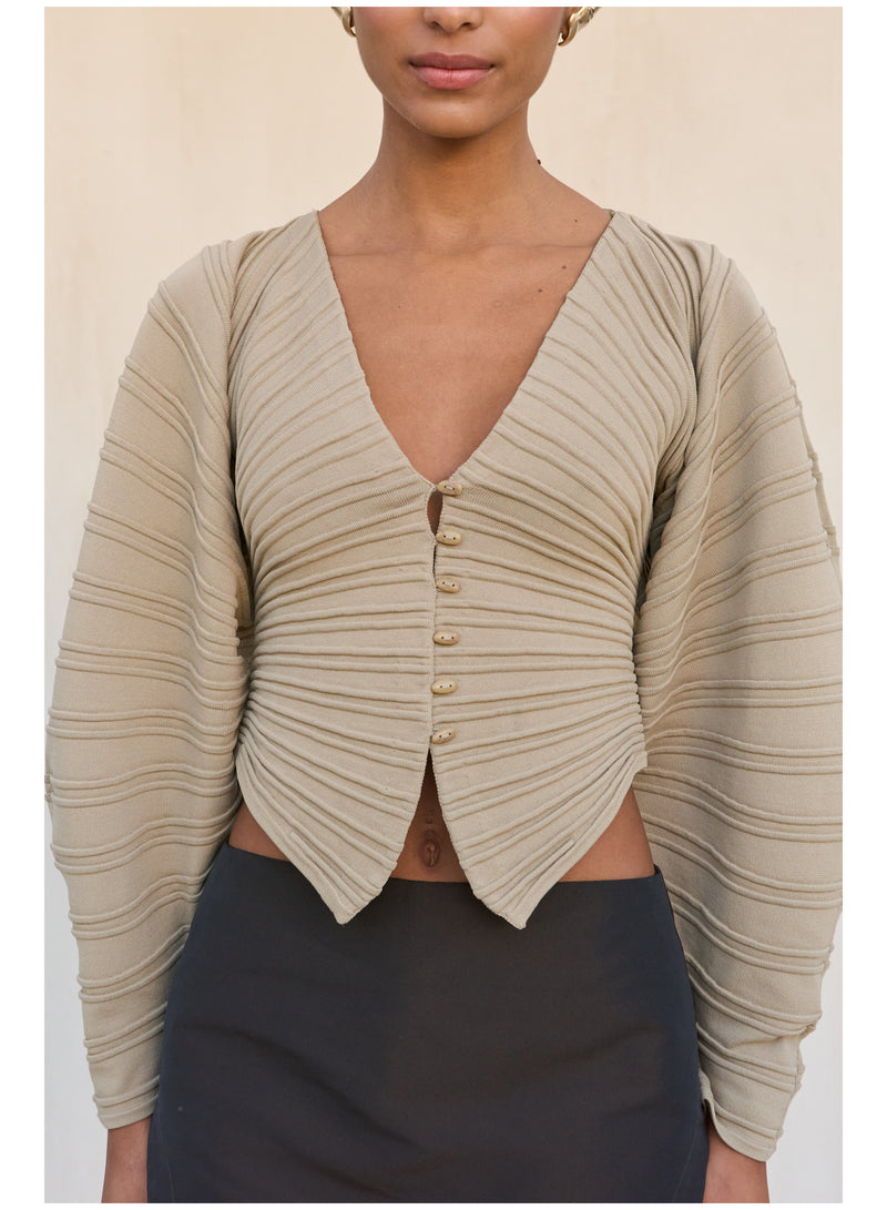 Cult Gaia - Blair Knit Cardigan - Nutmeg
