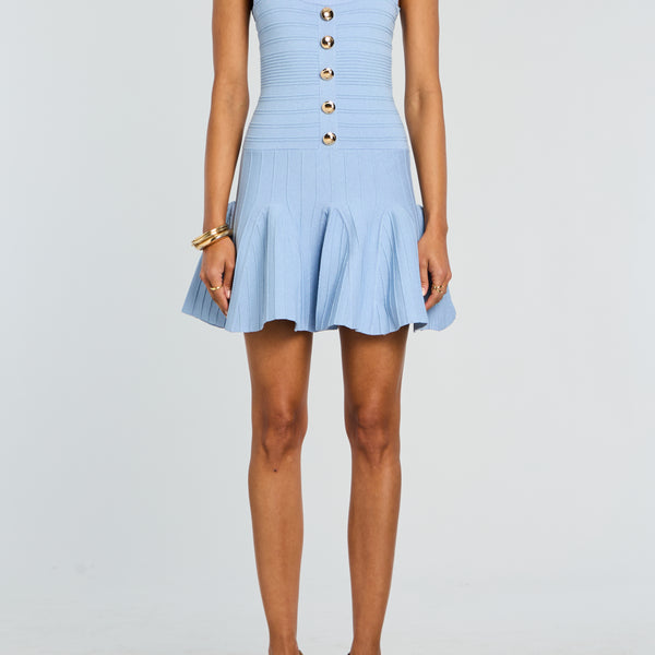 retrofete brooke bandage knit dress in Blue Short sleeve wedding dresses