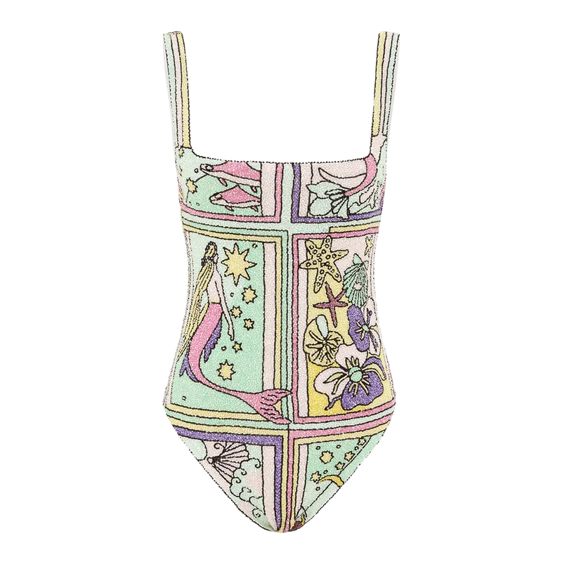 Oceanus - Talia Hand Embroidered Swimsuit - Mermaid