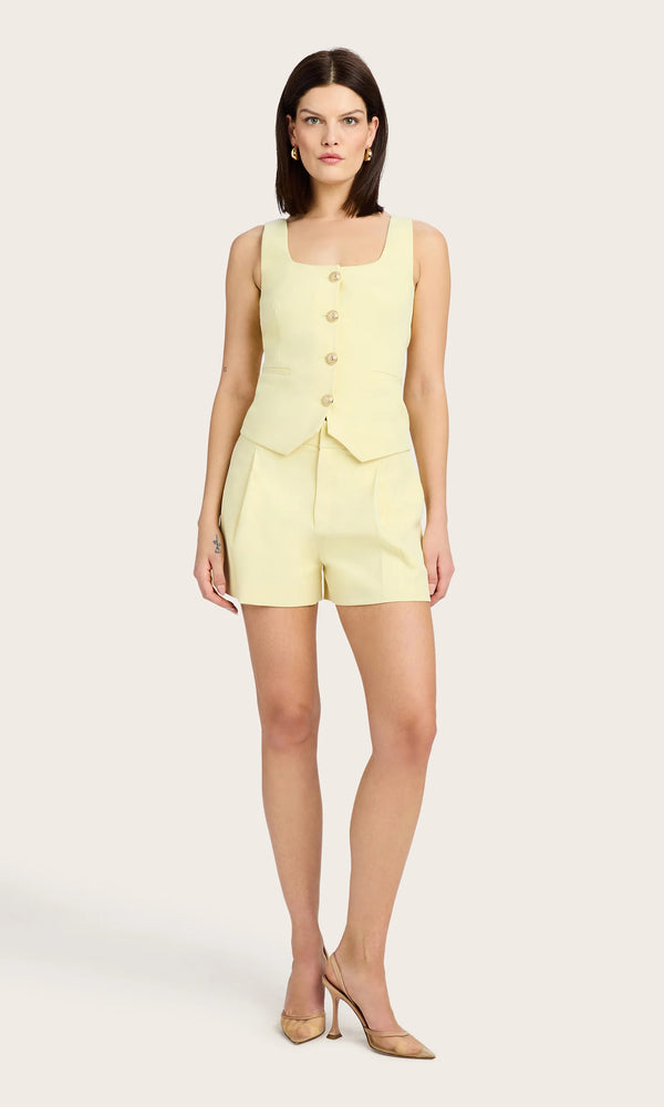 Generation love - Beatriz Crepe Top -  Pastel Yellow