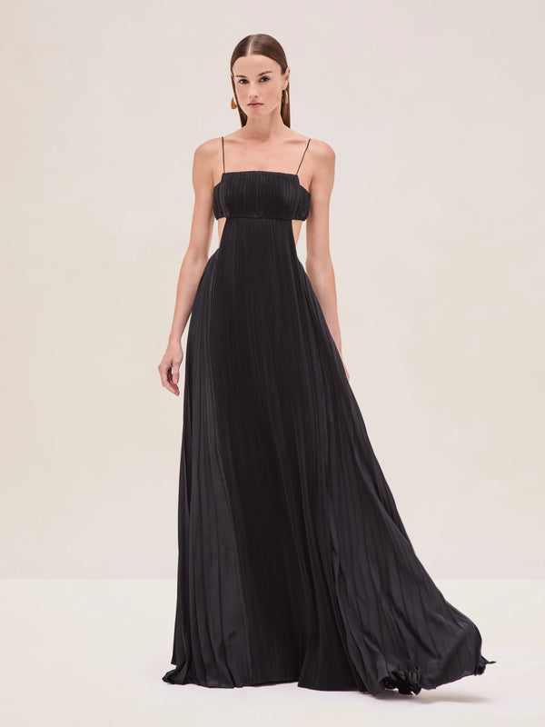alexis black maxi dress Alexis Maxi Dress Umbria Black Lace Size Medium Sleeveless Deep V-Neck Gown New