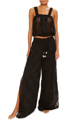 Ramy Brook - Milan Wide Leg Coverup Pant - Black Floral