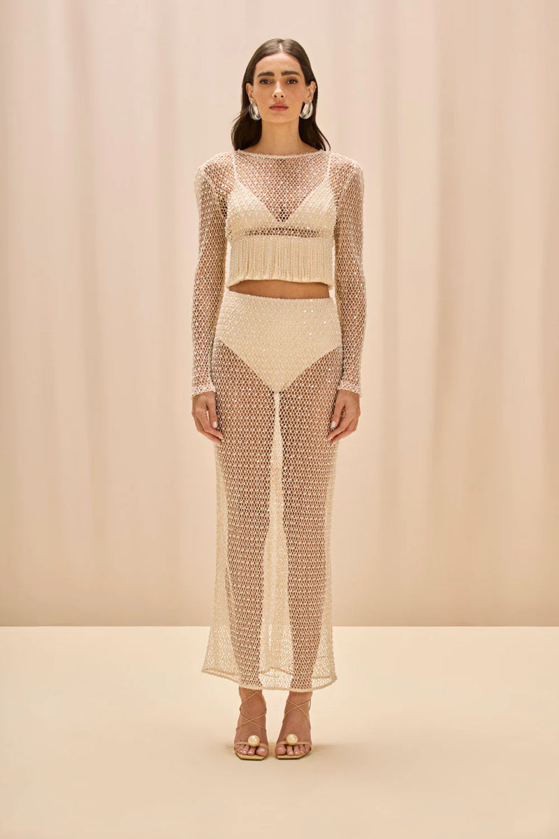 Patbo - Crochet Bloom Top - Beige