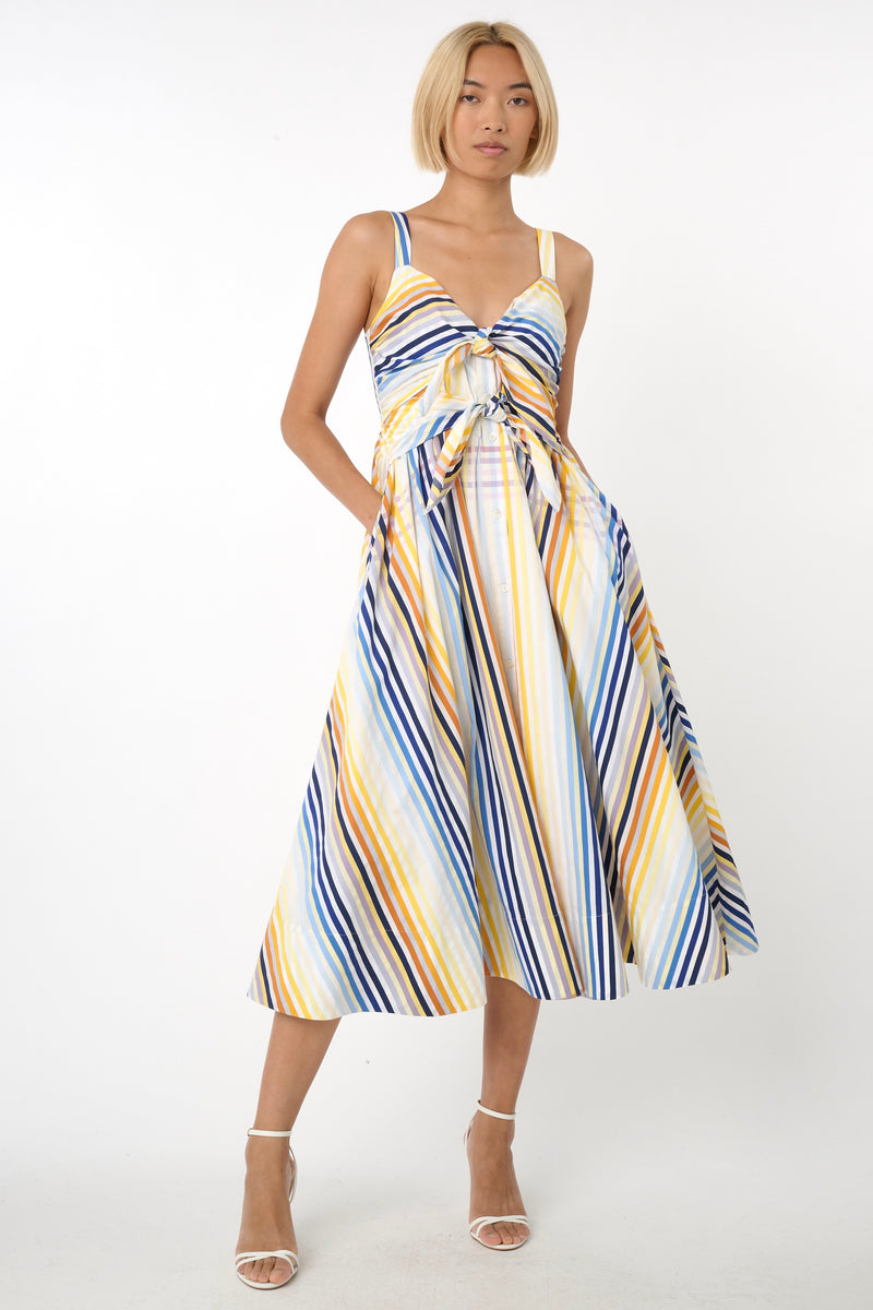 Toccin - Wren Double Tie-Front Midi Dress - Sunset 0 Toccin - Wren Double Tie-Front Midi Dress - Sunset 0