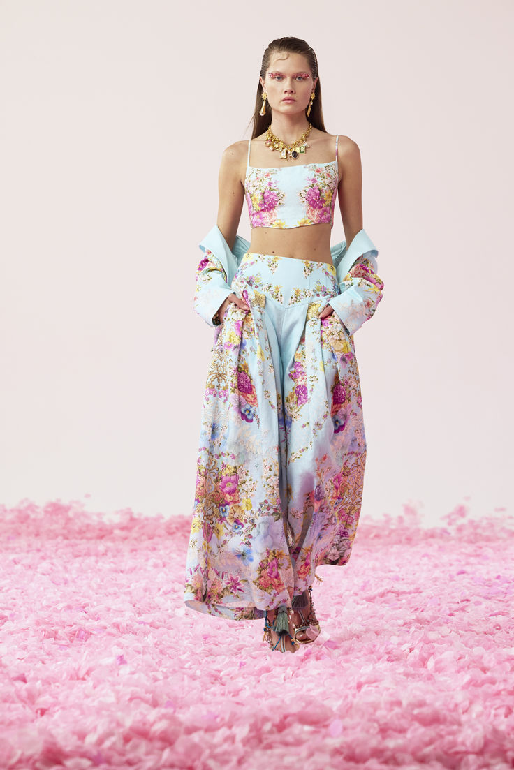Camilla - Corset Crop Top - Bazaar Blooms