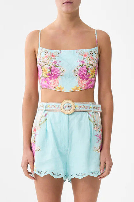 Camilla - Corset Crop Top - Bazaar Blooms