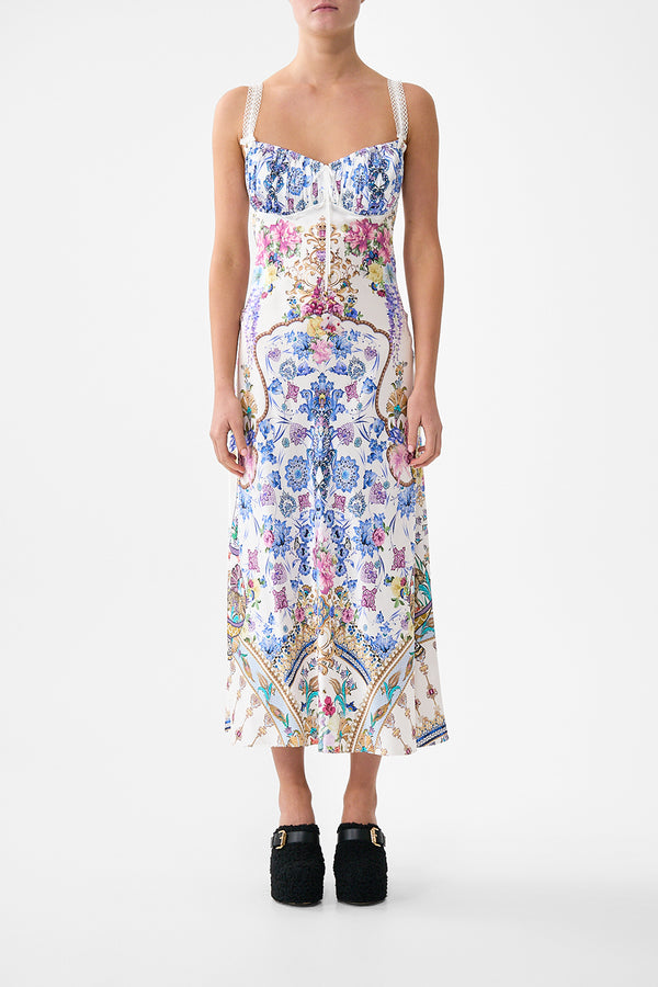 GATHERED BODICE BIAS DRESS