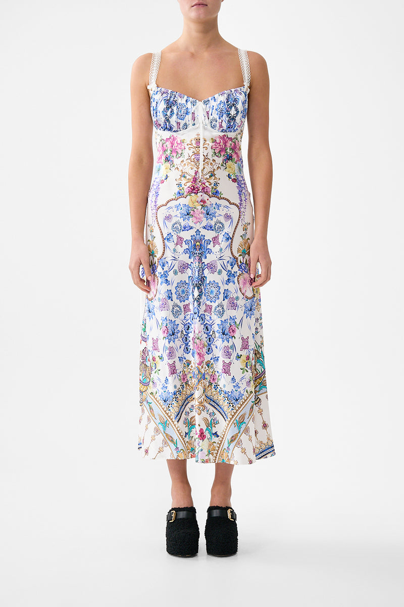 GATHERED BODICE BIAS DRESS