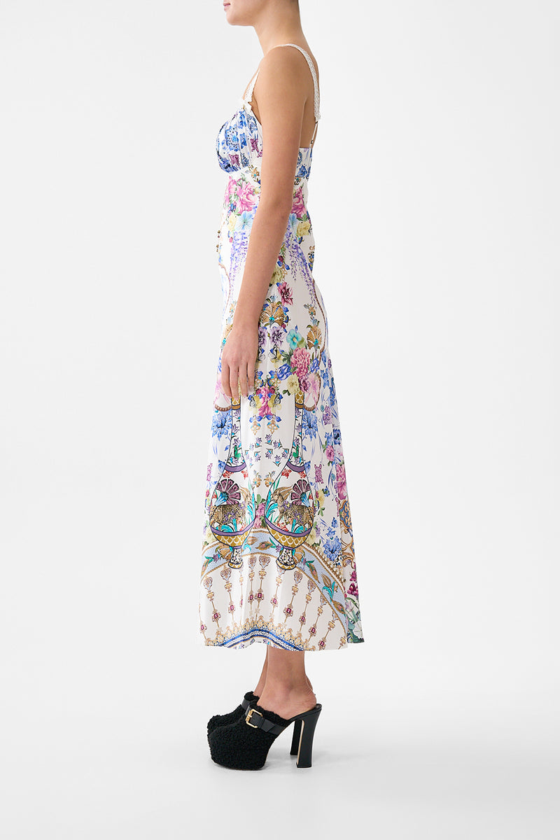 GATHERED BODICE BIAS DRESS