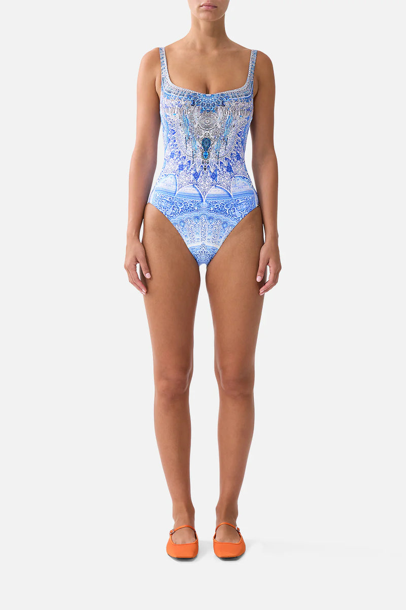 Camilla - Underwire Square Neck One Piece - The Bosphorous