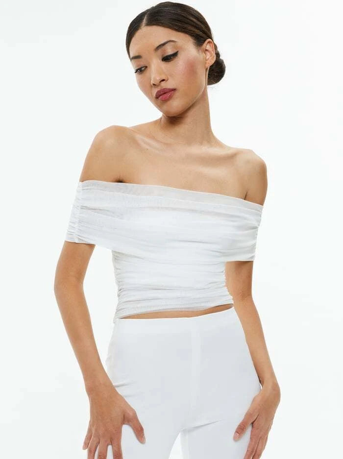 Alice + Olivia - Isadola Ruched Top - Off White