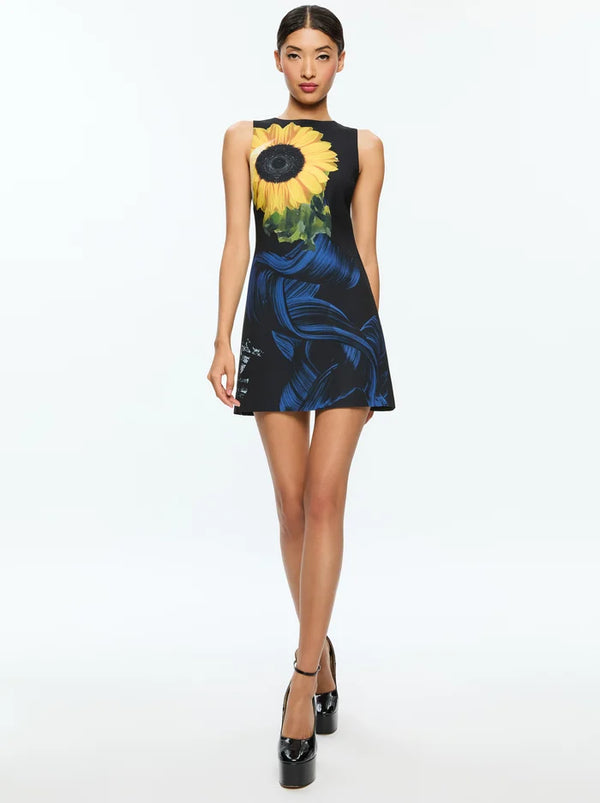 Alice + Olivia - CLYDE PRINTED SHIFT DRESS - azalea floral